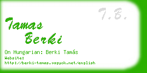 tamas berki business card